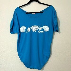 Vtg Venus Single Stitch Seashell Blue Shirt M